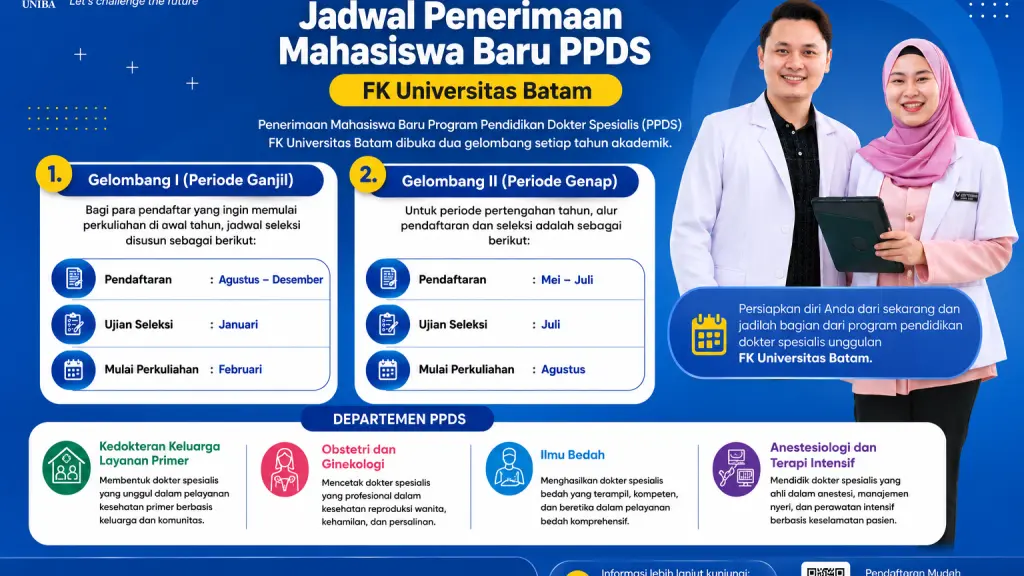 FK UNIBA Buka Pendaftaran Program Pendidikan Dokter Spesialis (PPDS) Dua Periode Setiap Tahun